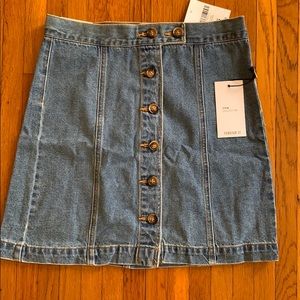 Forever 21 Button Up Denim Mini Skirt NWT Sz S